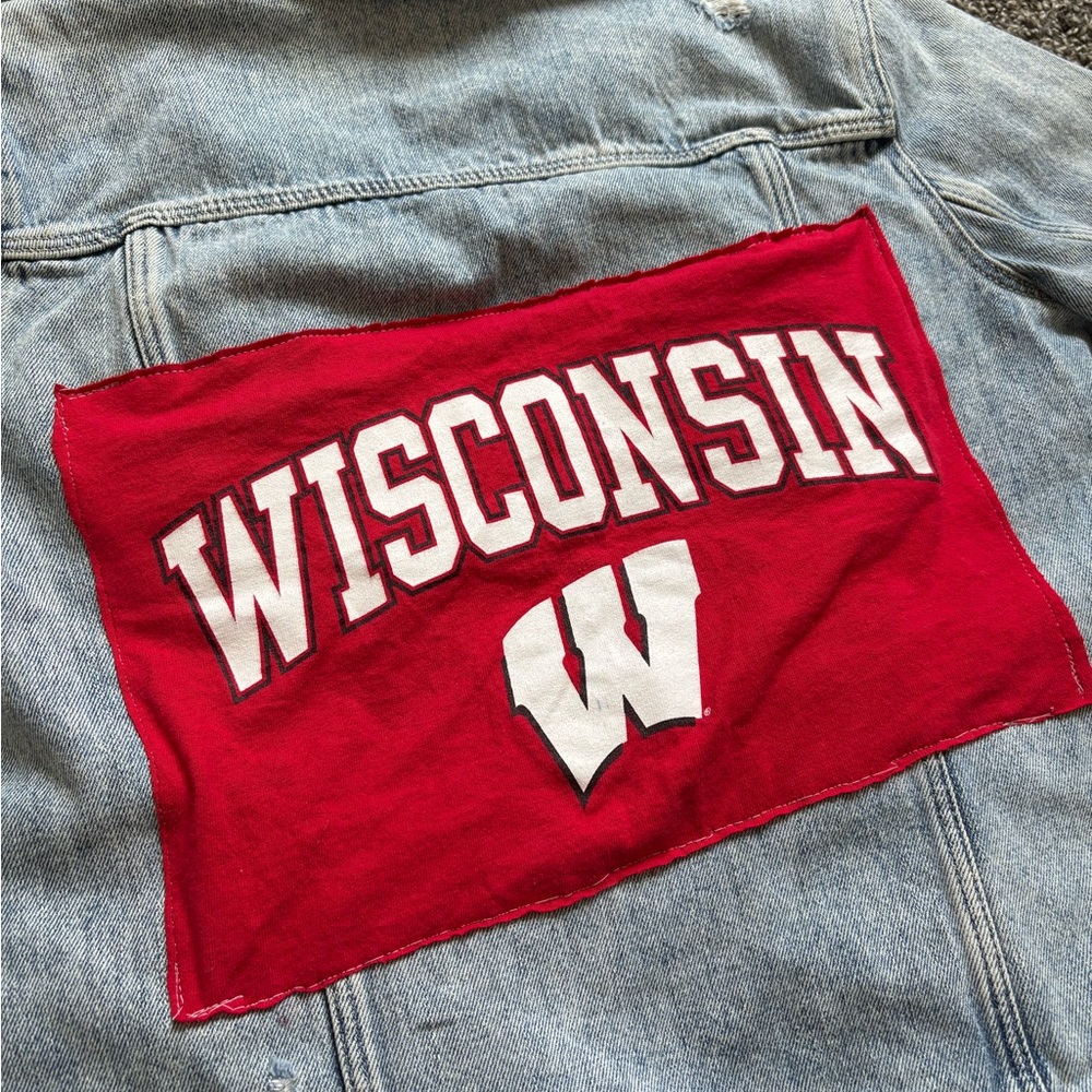 Denim Jacket With Wisconsin Patch - image 2